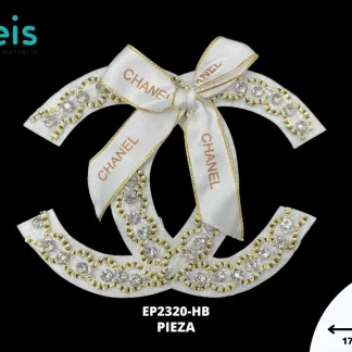 PARCHES PEDRERIA CHANEL LOGO EP2320-HB BLANCO