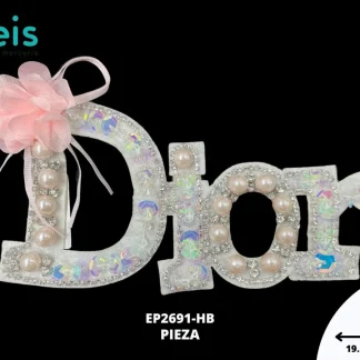 PARCHES PEDRERIA LETRAS DIOR CON FLOR EP2691-HB
