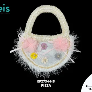 PARCHES PEDRERIA BOLSA CON FLORES EP2734-HB BLANCA