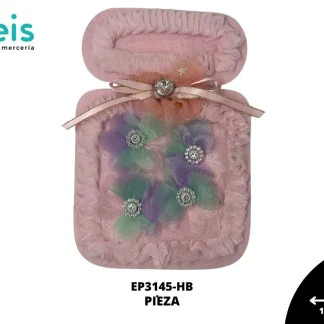 PARCHES BORDADOS Y ESTAMBRE BOTELLA CON FLORES EP3145-HB 19.3cmX13cm ROSA