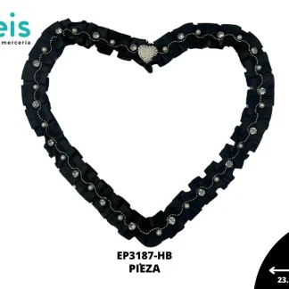 PARCHES PEDRERIA SILUETA CORAZON EP3187-HB NEGRO