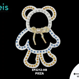 PARCHES PEDRERIA SILUETA OSO CUERPO COMPLETO CON MOÑO EP3212-HB BLANCO