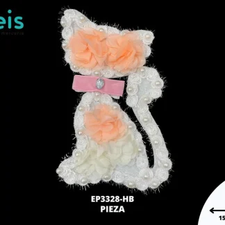 PARCHES PEDRERIA GATO CON FLORES EP3328-HB ROSA