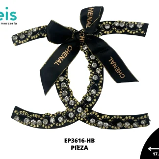 PARCHES PEDRERIA CHANEL LOGO EP3616-HB NEGRO