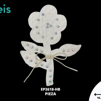 PARCHES PEDRERIA FLOR CON TALLO Y HOJAS EP3618-HB