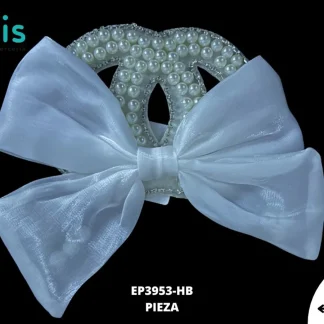 PARCHES PEDRERIA CHANEL CON MOÑO EP3953-HB BLANCO