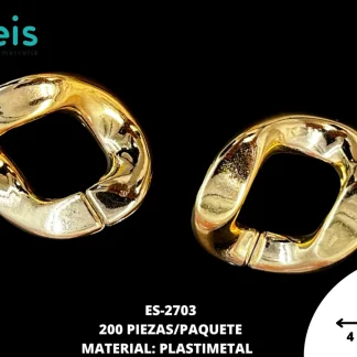 HERRAJE PLASTICO CIRCULO 200 PZ/PQT DORADO