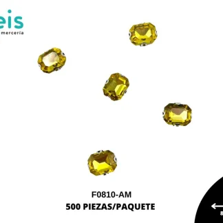 REMACHES METAL PIEDRA COSTURA F0810-AM 8mmX10mm 500 PZ/PQT AMARILLO