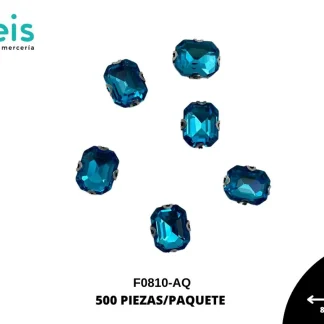 REMACHES METAL PIEDRA COSTURA F0810-AQ 8mmX10mm 500 PZ/PQT AQUA