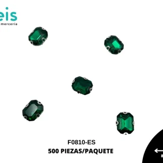 REMACHES METAL PIEDRA COSTURA F0810-ES 8mmX10mm 500 PZ/PQT ESMERALDA