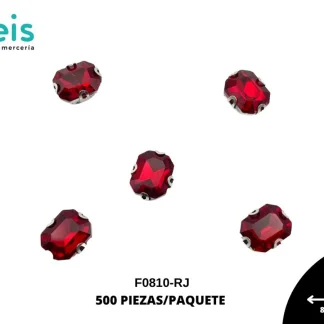 REMACHES METAL PIEDRA COSTURA F0810-RJ 8mmX10mm 500 PZ/PQT ROJO