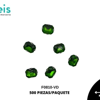 REMACHES METAL PIEDRA COSTURA F0810-VD 8mmX10mm 500 PZ/PQT VERDE