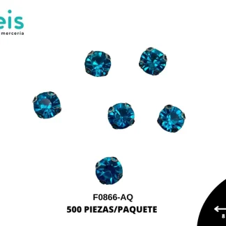 REMACHES METAL PIEDRA COSTURA F0866-AQ 8mm 500 PZ/PQT AQUA