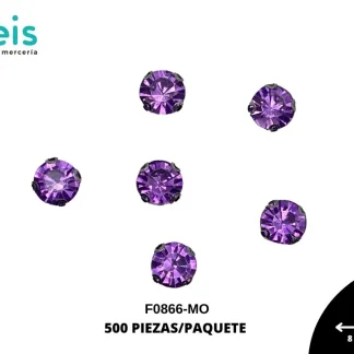 REMACHES METAL PIEDRA COSTURA F0866-MO 8mm 500 PZ/PQT MORADO