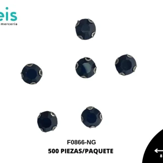 REMACHES METAL PIEDRA COSTURA F0866-NG 8mm 500 PZ/PQT NEGRO