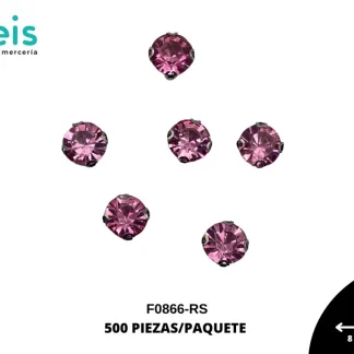 REMACHES METAL PIEDRA COSTURA F0866-RS 8mm 500 PZ/PQT ROSA