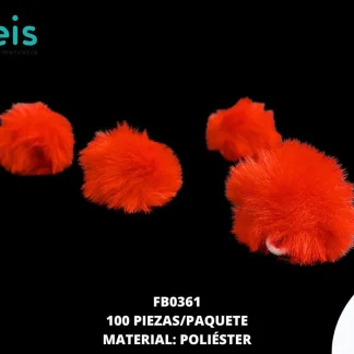 POMPON POLIESTER FB0361 100 PZ/PQT ROJO