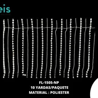 FLECO PIEDRA 10CM FL-1505-NP 10 YDS/PQT NEGRO+PLATA