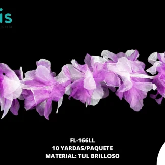 FLOR TULL ORQUIDEA 14 CM FL-166LL 10 YDS/PQT (YD=10 FLORES) LILA