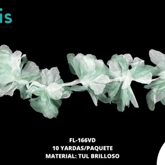 FLOR TULL ORQUIDEA 14 CM FL-166VD 10 YDS/PQT (YD=10 FLORES) VERDE