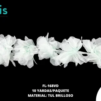 FLOR TULL ORQUIDEA 14 CM FL-168VD 10 YDS/PQT (YD=10 FLORES) VERDE