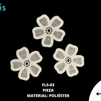 PARCHES FLOR FLS-03 100 PZ/PQT BLANCO