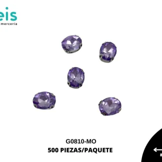 REMACHES METAL PIEDRA COSTURA OVALAO G0810-MO 8mmX10mm 500 PZ/PQT MORADO