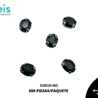 REMACHES METAL PIEDRA COSTURA OVALAO G0810-NG 8mmX10mm 500 PZ/PQT NEGRO
