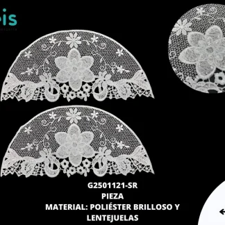 MANGA POLIESTER CON LENTEJUELA G2501121-SR 25 PZ/PQT BLANCO