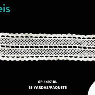 GUIPIUR SEDA DE LECHE PLANO GP-1497-BL BLANCO 4.5 CM 15 YARDAS/PAQUETE