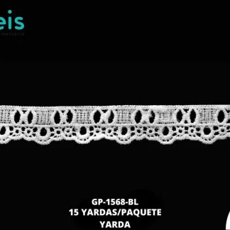 GUIPIUR SEDA DE LECHE PLANO GP-1568-BL BLANCO 2.5 CM 15 YARDAS/PAQUETE