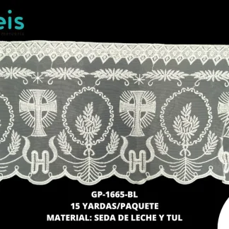 GUIPIUR RELIGIOSO TULL GP-1665-BL 15 YDS/PQT BLANO