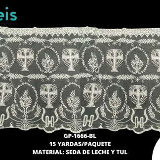 GUIPIUR RELIGIOSO TULL GP-1666-BL 15 YDS/PQT BLANO