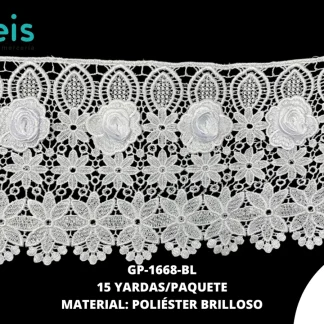 GUIPIUR POLIESTER BRILLOSO 3D GP-1668-BL 15 YDS/PQT BLANCO