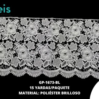 GUIPIUR POLIESTER BRILLOSO PLANO 27cm GP-1673-BL 15 YDS/PQT BLANCO
