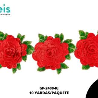 GUIPIUR BORDADO 3D GP-2400-RJ ROJO 12 CM 10 YARDAS/PAQUETE