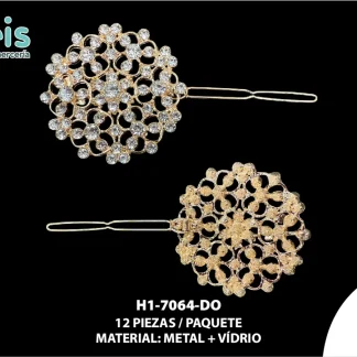 BROCHE METALICO H1-7064-DO BLISTERX1PCS DORADO-CRISTAL
