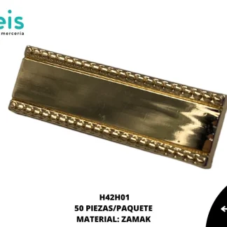 PLACA ZAMAK 50 PZ/PQT H42H01 DORADO