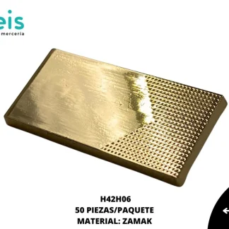 PLACA ZAMAK 50 PZ/PQT H42H06 DORADO
