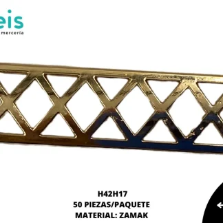 PLACA ZAMAK 50 PZ/PQT H42H17 DORADO