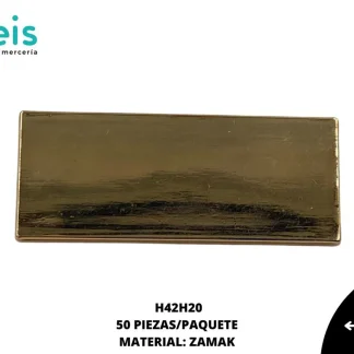 PLACA ZAMAK 50 PZ/PQT H42H20 DORADO