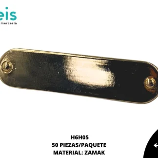 PLACA ZAMAK 50 PZ/PQT H6H05 DORADO