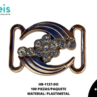 HEBILLA PLASTICA HB-1137 100 PZ/PQT DORADO