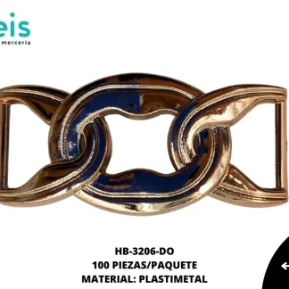HEBILLA PLASTICA HB-3206 100 PZ/PQT DORADO
