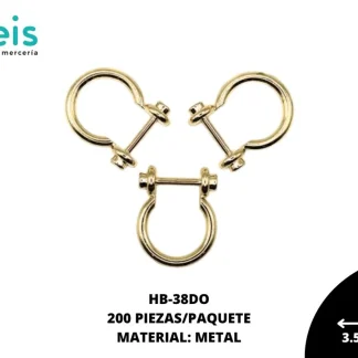 HERRAJE 3.5X2.8CM 200UND/PAQ DORADA