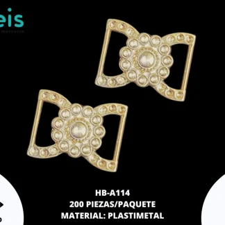 HERRAJE PLASTIMETAL 29 X 38 MM 200PZ/BOLSA HB-A114 ORO ROSADO