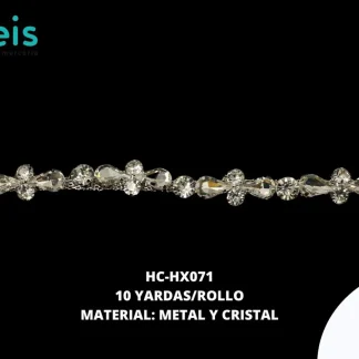 CADENA CON PIEDRA FINA HC-HX071 10 YARDAS/ROLLO
