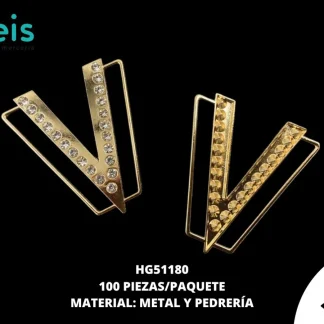 HERRAJE V CON PEDRERIA HG51180 DORADO