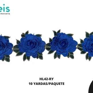 GUIPIUR BORDADO 3D HL42-RY REY 7 CM 10 YARDAS/PAQUETE