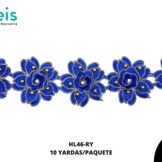 GUIPIUR BORDADO DECORADO HL46-RY REY 7.5 CM 10 YARDAS/PAQUETE